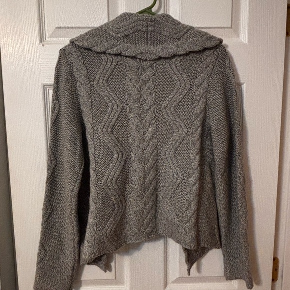 Banana Republic Shawl Neck Open Front Cardigan Sweater Wool Cashmere Cable, L - Picture 2 of 4